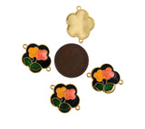 Shiny Enamel Flower Connector-DIY Jewelry Making Accessories   21x17mm