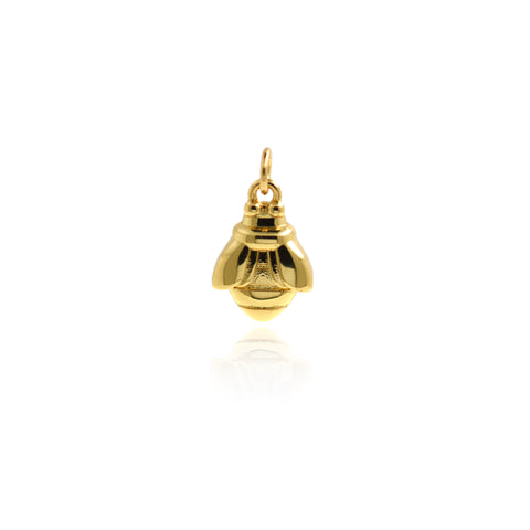 Shiny Minimalist Bee Pendant-DIY Jewelry Making Accessories    13x7mm