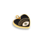 Shiny Enamel Heart Shaped Evil Eye Pendant-DIY Jewelry Making Accessories   20x19mm