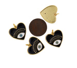 Shiny Enamel Heart Shaped Evil Eye Pendant-DIY Jewelry Making Accessories   20x19mm