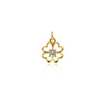 Shiny Four Leaf Clover Zircon Pendant-DIY Jewelry Making Accessories    12x10mm