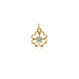 Shiny Four Leaf Clover Zircon Pendant-DIY Jewelry Making Accessories    12x10mm