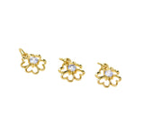 Shiny Four Leaf Clover Zircon Pendant-DIY Jewelry Making Accessories    12x10mm