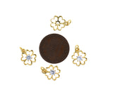 Shiny Four Leaf Clover Zircon Pendant-DIY Jewelry Making Accessories    12x10mm