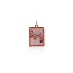 Shiny Enamel MAMA Heart Shaped Zircon Pendant-DIY Jewelry Making Accessories    22.5x16mm