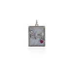 Shiny Enamel MAMA Heart Shaped Zircon Pendant-DIY Jewelry Making Accessories    22.5x16mm