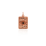 Shiny Rectangle Evil Eye Pendant-DIY Jewelry Making Accessories   20.5x13mm