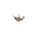 Shiny Micropavé Narwhal Pendant-DIY Jewelry Making Accessories    20.5x10mm