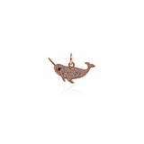 Shiny Micropavé Narwhal Pendant-DIY Jewelry Making Accessories    20.5x10mm