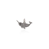 Shiny Micropavé Narwhal Pendant-DIY Jewelry Making Accessories    20.5x10mm