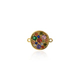 Shiny Round Zircon Connector-DIY Jewelry Making Accessories    13mm