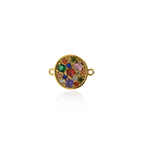 Shiny Round Zircon Connector-DIY Jewelry Making Accessories    13mm