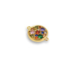 Shiny Round Zircon Connector-DIY Jewelry Making Accessories    13mm