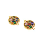 Shiny Round Zircon Connector-DIY Jewelry Making Accessories    13mm