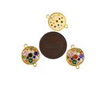 Shiny Round Zircon Connector-DIY Jewelry Making Accessories    13mm