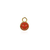 Shiny Round Enamel Smiley Pendant-DIY Jewelry Making Accessories   8mm