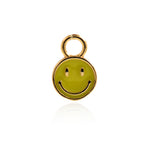 Shiny Round Enamel Smiley Pendant-DIY Jewelry Making Accessories   8mm