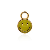 Shiny Round Enamel Smiley Pendant-DIY Jewelry Making Accessories   8mm