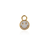 Shiny Round Enamel Smiley Pendant-DIY Jewelry Making Accessories   8mm