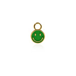 Shiny Round Enamel Smiley Pendant-DIY Jewelry Making Accessories   8mm