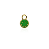 Shiny Round Enamel Smiley Pendant-DIY Jewelry Making Accessories   8mm