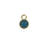 Shiny Round Enamel Smiley Pendant-DIY Jewelry Making Accessories   8mm