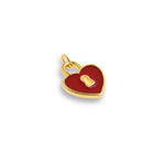 Shiny Heart Shaped Enamel Lock Pendant-DIY Jewelry Making Accessories   16x13.5mm