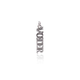 Shiny Micropavé VOIER Pendant-DIY Jewelry Making Accessories   22x5.5mm