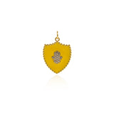 Shiny Shield Hamsa Pendant-DIY Jewelry Making Accessories   23.5x18mm