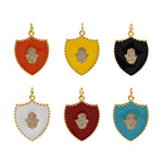 Shiny Shield Hamsa Pendant-DIY Jewelry Making Accessories   23.5x18mm