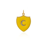 Shiny Shield Moon Pendant-DIY Jewelry Making Accessories   23.5x18mm