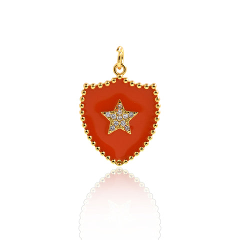 Shining Shield Star Pendant-DIY Jewelry Making Accessories  23.5x18mm