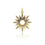 Shiny Micropavé Polaris Pendant-DIY Jewelry Making Accessories   24x21.5mm