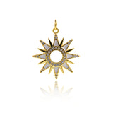 Shiny Micropavé Polaris Pendant-DIY Jewelry Making Accessories   24x21.5mm
