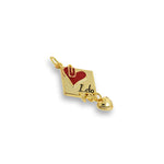 Shiny Square Enamel Heart Pendant-DIY Jewelry Making Accessories   30x15mm