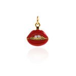 Shiny Enamel Sexy Lip Pendant-DIY Jewelry Making Accessories   13.5x12.5mm