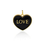 Shiny Enamel Heart LOVE Pendant-DIY Jewelry Making Accessories   20x18mm