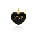 Shiny Enamel Heart LOVE Pendant-DIY Jewelry Making Accessories   20x18mm