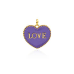 Shiny Enamel Heart LOVE Pendant-DIY Jewelry Making Accessories   20x18mm