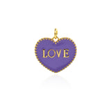 Shiny Enamel Heart LOVE Pendant-DIY Jewelry Making Accessories   20x18mm