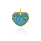 Shiny Enamel Heart LOVE Pendant-DIY Jewelry Making Accessories   20x18mm
