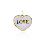 Shiny Enamel Heart LOVE Pendant-DIY Jewelry Making Accessories   20x18mm