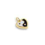 Shiny Enamel Heart Shape Yin Yang Pendant-DIY Jewelry Making Accessories   13x13mm