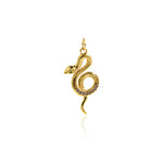 Shiny Snake Zircon Pendant-DIY Jewelry Making Accessories   28x14.5mm