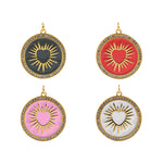 Shiny Round Enamel Heart Pendant-DIY Jewelry Making Accessories   26mm