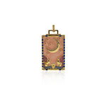 Shiny Enamel Rectangular Star and Moon Pendant-DIY Jewelry Making Accessories    26x52mm