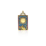 Shiny Enamel Rectangular Sun Pendant-DIY Jewelry Making Accessories   26x52mm