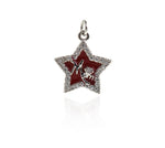 Shiny Enamel Heart Shaped Zircon Pendant-DIY Jewelry Making Accessories   14.7x16mm