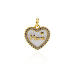 Shiny Heart Shaped Zircon Pendant-DIY Jewelry Making Accessories   14x14mm