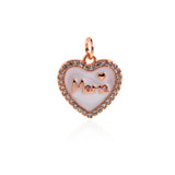 Shiny Heart Shaped Zircon Pendant-DIY Jewelry Making Accessories   14x14mm